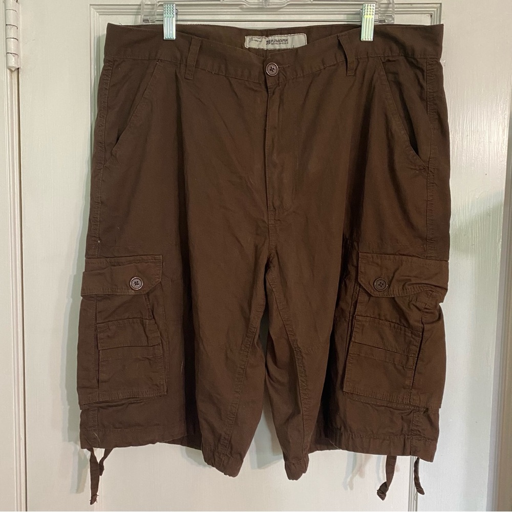Men's PJ Mark Vintage cotton cargo shorts. Size 38 Chocolate Brown
